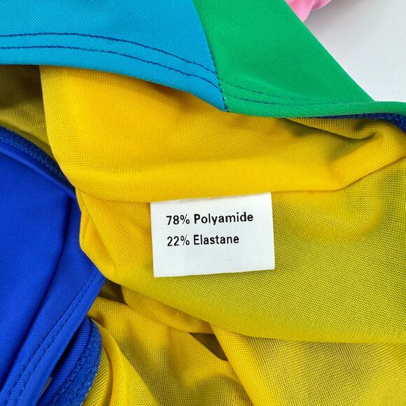 Paper London NWT LangKawi Bold Rainbow Colorblock One Piece Underwire Swimsuit - Picture 16 of 16